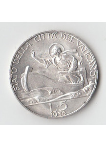 1936 - 5 lire Ag Vaticano Pio XI San Pietro sulla barca Fdc